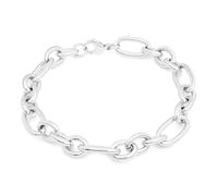 Tamaris Bracelet élégant en acier inoxydable poli - Argenté - Chaîne à maillons réglable jusqu'à 21 cm - Imperméable et doux pour la peau