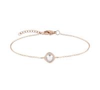 Tamaris Bracelet élégant en acier inoxydable poli - IP or rose - Chaîne d'ancre réglable jusqu'à 21 cm - Imperméable et doux pour la peau