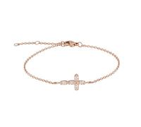 Tamaris Bracelet élégant en acier inoxydable poli - IP or rose - Chaîne d'ancre réglable jusqu'à 21 cm - Imperméable et doux pour la peau