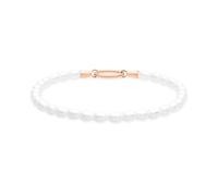 Tamaris Bracelet élégant en acier inoxydable poli - IP or rose - Chaîne de perles de verre réglable jusqu'à 18 cm - Imperméable et doux pour la peau