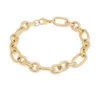 Tamaris Bracelet élégant en acier inoxydable poli - Or IP - Chaîne à maillons réglable jusqu'à 21 cm - Imperméable et doux pour la peau