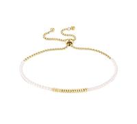 Tamaris Bracelet pour femme avec cordon de serrage, perles avec bracelet en tissu, imperméable, bracelet pour femme, 21 cm, Acier inoxydable, Pas de gemme