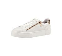 Tamaris Chaussures Confortables pour Femme, Chaussures à Lacets, Semelle intérieure Amovible, Blanc., 37 EU
