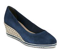 Tamaris Escarpins femme 22303 cuir talon compensé bleu marine Taille 40