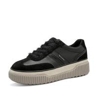 Tamaris Chaussures Plates à Lacets pour Femme, Cuir Noir, 38 EU