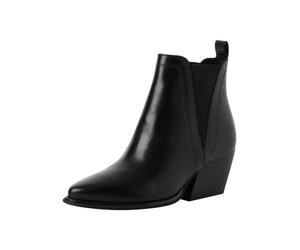 Tamaris Chelsea pour femme avec talon bloc, noir (cuir noir), 39