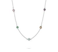 Tamaris Collier avec pierres de zircone scintillantes en acier inoxydable - Argent - Chaîne d'ancre réglable jusqu'à 45 cm - Imperméable et doux pour la peau