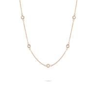 Tamaris Collier avec pierres de zircone scintillantes en acier inoxydable - IP or rose - Chaîne d'ancre réglable jusqu'à 45 cm - Imperméable et doux pour la peau