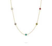 Tamaris Collier avec pierres de zircone scintillantes en acier inoxydable - Or IP - Chaîne d'ancre réglable jusqu'à 45 cm - Imperméable et doux pour la peau
