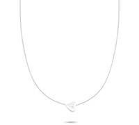 Tamaris Collier - Chaîne avec cœur organique en acier inoxydable - Argenté - Chaîne serpent réglable jusqu'à 45 cm - Imperméable et doux pour la peau