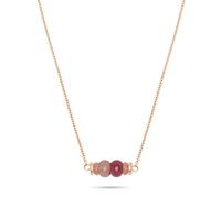 Tamaris Collier - Chaîne avec pierres naturelles colorées en acier inoxydable - IP or rose - Chaîne rolo réglable jusqu'à 45 cm - Imperméable et doux pour la peau