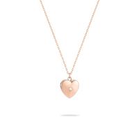 Tamaris Collier - Collier avec pierre de zircone en acier inoxydable - IP or rose - Chaîne d'ancre réglable de 50 cm - Imperméable et doux pour la peau