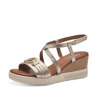 TAMARIS Comfort 8-88307-42 909 LT Gold Wedge Plateau Sandale Komfortable Mehrweite Alltagsschuh Festlich Elegant, Sandale cale,