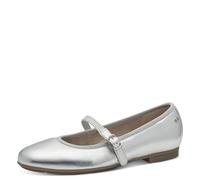 Tamaris Comfort ballerines femme cuir avec fermeture velcro, Silver, 39 EU