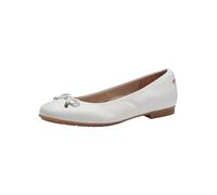 Tamaris Comfort Ballerines Femme Cuir avec nœud, White, 41 EU