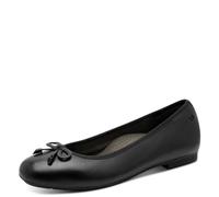 Tamaris Comfort Ballerines Femme Cuir avec nœud, Black, 36 EU