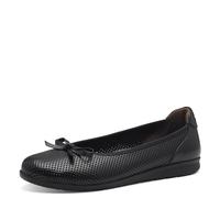 Tamaris Comfort ballerines femme cuir avec nœud, Black, 38 EU