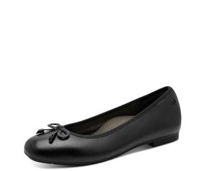 Tamaris Comfort Ballerines Femme Cuir avec nœud, Black, 43 EU