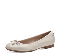 Tamaris Comfort Ballerines Femme Cuir avec nœud, Creme Patent, 43 EU