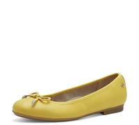 Tamaris Comfort Ballerines Femme Cuir avec nœud, Yellow, 38 EU