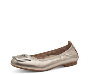 Tamaris Comfort ballerines femme cuir bout rond, Lt Gold, 38 EU