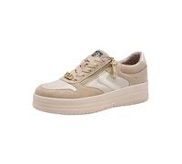 Tamaris Comfort baskets femme plates à lacets avec fermeture éclair, Beige Comb, 38 EU
