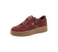 Tamaris Comfort baskets femme plates à lacets avec fermeture éclair, Merlot, 42 EU