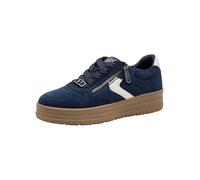 Tamaris Comfort baskets femme plates à lacets avec fermeture éclair, Navy, 37 EU
