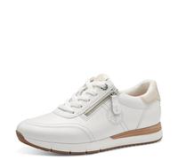 Tamaris Comfort Baskets Femme Plates à Lacets avec Fermeture éclair, White Nappa, 39 EU