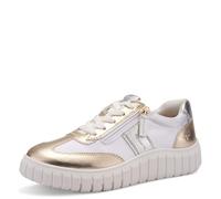 Tamaris Comfort baskets femme plates à semelle épaisse low top, Gold/Silver, 39 EU