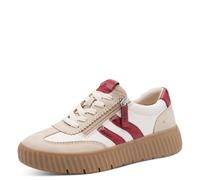 Tamaris Femme Comfort Damen Sneaker Low Basket, Beige Rouge, 42 EU