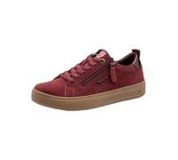 Tamaris Comfort baskets femme plates avec fermeture éclair loisirs, Merlot Suede, 40 EU