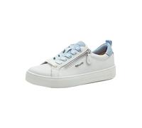 Tamaris Comfort Femmes Baskets Plates avec Fermeture éclair Loisirs, Blanc (Blanc/Bleu), 40 EU