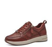 Tamaris Comfort baskets femme plates cuir avec fermeture éclair, Cognac Str., 37 EU
