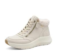 Tamaris Comfort baskets montantes femme avec fermeture éclair et fausse fourrure, Ivory, 36 EU