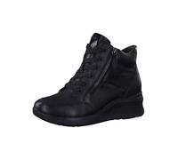 Tamaris Comfort baskets montantes femme daim à talon compensé confort fit, Black Comb, 38 EU