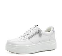 Tamaris Comfort baskets plateformes femme avec fermeture éclair confortables, White/Silver, 37 EU