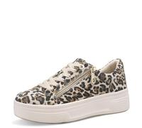 Tamaris Comfort Baskets Plateformes Femme avec Fermeture éclair Low Top, Leopard, 36 EU
