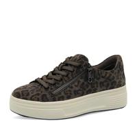 Tamaris Comfort baskets plateformes femme avec fermeture éclair low top, Mocca Leopard, 37 EU