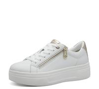 Tamaris Comfort Femmes Baskets à Plateau avec Fermeture éclair Low Top, Blanc (Blanc Nappa), 36 EU