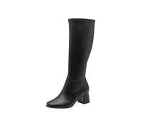 Tamaris Comfort bottes femme à talon bloc hauteur genou, Black, 41 EU