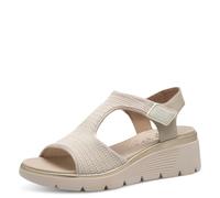 Jana Coshy sandales femme plates avec fermeture velcro confortables, Beige, 38 EU
