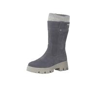 Tamaris Comfort bottes femme sans talon avec fermeture éclair et bord tissu plates confort fit, Graphite, 37 EU