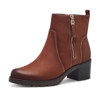 Tamaris Comfort bottes hiver femme à talon cuir doublées, Cognac Nubuk, 40 EU