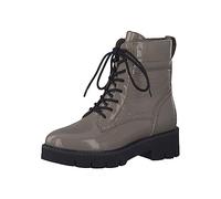 Tamaris Comfort bottines femme à lacets cuir plateformes confort fit, Taupe Patent, 37 EU