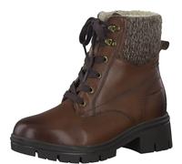 Tamaris Comfort bottines femme à lacets doublées petit talon confort fit, Chestnut, 36 EU