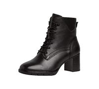 Tamaris Comfort bottines femme à talon cuir avec lacets et fermeture éclair confort fit, Black, 39 EU