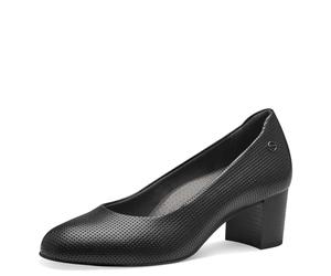 Tamaris Comfort escarpins femme cuir à talon bloc, Black, 37 EU