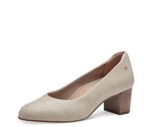 Tamaris Comfort escarpins femme cuir à talon bloc, Ivory, 38 EU