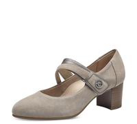 Tamaris Comfort Escarpins Mary Jane Femme Cuir à Bride, Stone, 37 EU
